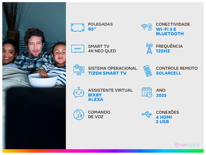 Imagem de Smart TV 85" Samsung 4K Neo QLED Ultra QN70F QN85QN70FAGXZD 120Hz Tizen NQ4 AI Gen2 Bixby Alexa 4 HDMI