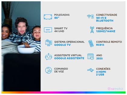 Imagem de Smart TV 85" TCL 4K UHD Mini LED C8K 85C8K Google TV 2025