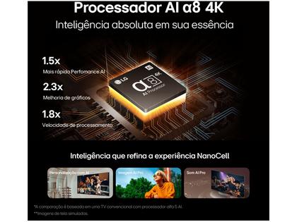 Imagem de Smart TV 86" 4K LG NanoCell 86NANO80T Processador α8 AI Painel 120Hz FreeSync Alexa/Chromecast integrado webOS 24 Controle Smart Magic
