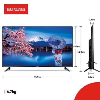 Imagem de Smart TV Aiwa 43" Android, HD, Comando de voz, Dolby Áudio, HDR10, AWS-TV-43-BL-02-A  AIWA