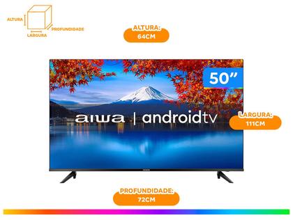 Imagem de Smart TV Aiwa 50” Android 4k Comando de Voz Dolby Áudio Hdr10 AWS-TV-50-BL-02-A