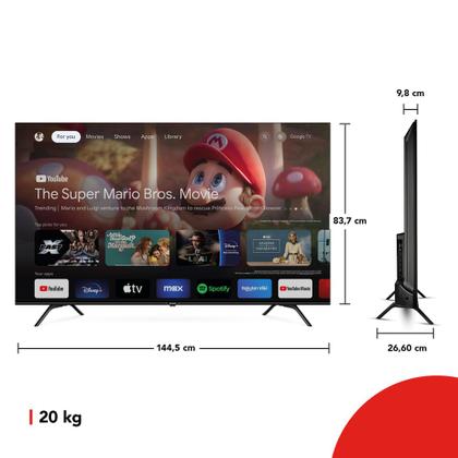 Imagem de Smart TV AIWA 65” GOOGLE TV 4K Comando de voz Dolby Vision&Atmos AWS-TV-65-BL-01-A