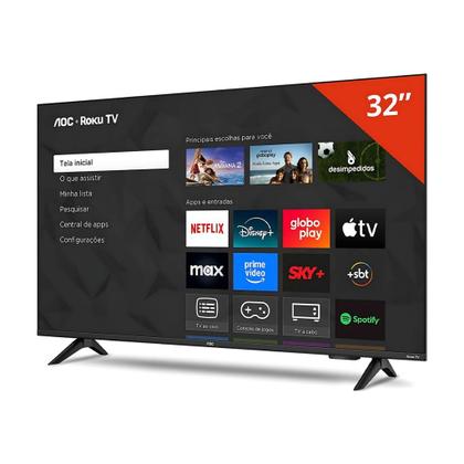 Imagem de Smart TV AOC 32 Polegadas DLED Roku TV WiFi Quad Core 32S5155