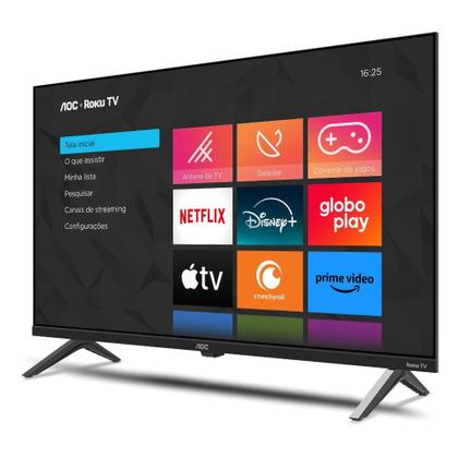 Imagem de Smart TV AOC 40S504578G Full HD 40 Roku TV Compatível com Alexa e Google Assistente, Dolby Audio e Sem bordas