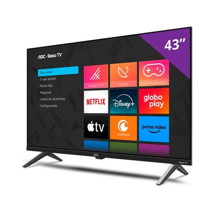 Imagem de Smart TV AOC 43" LED ROKU Full HD Wi-Fi 43S5045/78G Bivolt