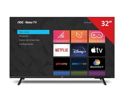 Imagem de Smart TV AOC DLED 32 C/Roku TV Quad Core Dolby Digital com NF e garantia