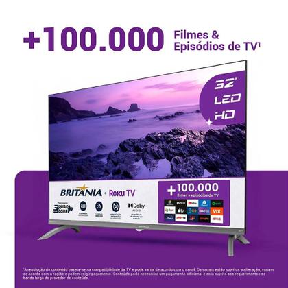 Imagem de Smart TV Britânia 32 B32CRA HD LED Dolby Audio Roku TV