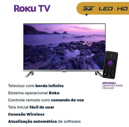 Imagem de Smart Tv Britânia 32 Led com Roku Tv, Quadcore e Dolby Áudio BTV32G7PR2CSGBLH