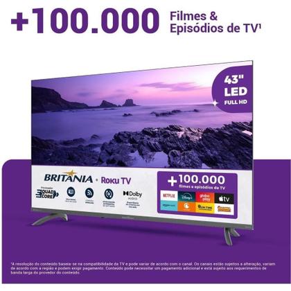 Imagem de Smart TV Britânia 43" Full HD LED BTV43VA4REGB