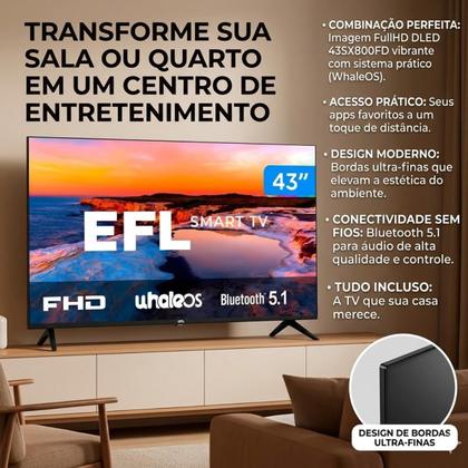 Imagem de Smart tv efl dled 43 polegadas bivolt full hd e sistema android