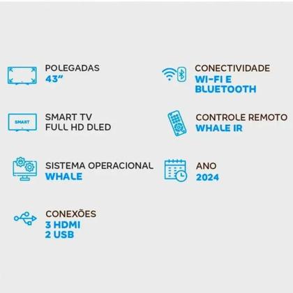 Imagem de Smart tv efl dled 43 polegadas bivolt full hd e sistema android
