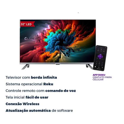 Imagem de Smart tv hd led britânia 32 polegadas dolby audio roku