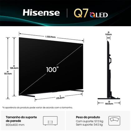 Imagem de Smart TV Hisense 4K UHD HI-QLED 100" Polegadas - 100Q7QG