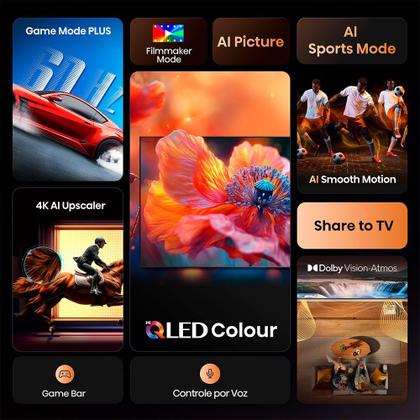 Imagem de Smart TV Hisense HI-QLED 4K 50" polegadas com Processador AI, Dolby Vision Atmos e Compatibilidade Alexa - 50Q6QVV