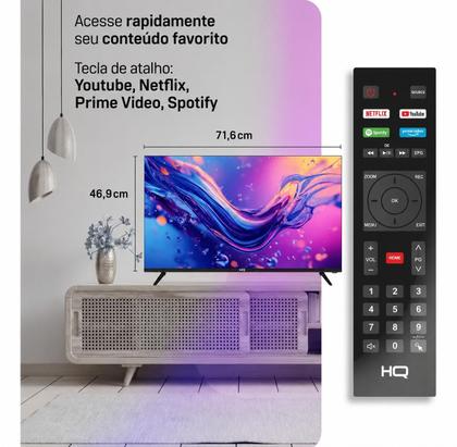 Imagem de Smart TV HQ 32" HD tela sem Bordas Sistema Android Design Slim HQS32NKHM