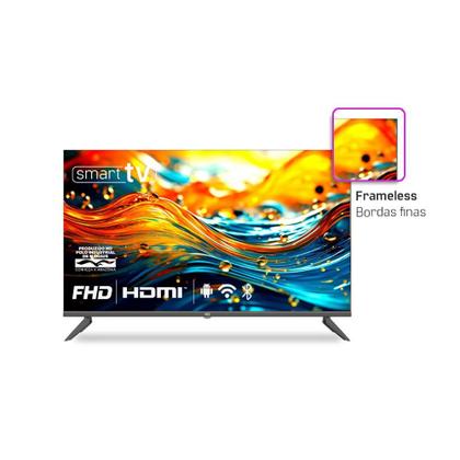 Smart TV HQ 43" Full HD Tela Sem bordas Sistema Android Design Slim HQS43NKHM Imagem de Smart TV HQ 43" Full HD Tela Sem bordas Sistema Android Design Slim HQS43NKHM