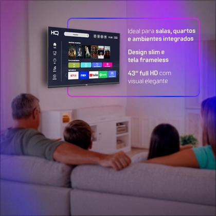 Smart TV HQ 43" Full HD Tela Sem bordas Sistema Android Design Slim HQS43NKHM Imagem de Smart TV HQ 43" Full HD Tela Sem bordas Sistema Android Design Slim HQS43NKHM
