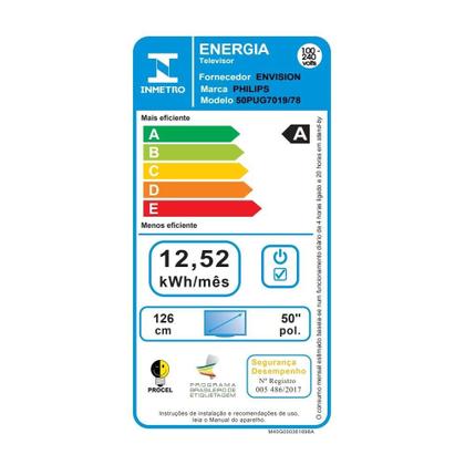 Imagem de Smart TV LCD LED 50" Philips 50PUG7019/78 4K UHD - Quad Core, com Wi-Fi, Bluetooth, 3 HDMI, 2 USB