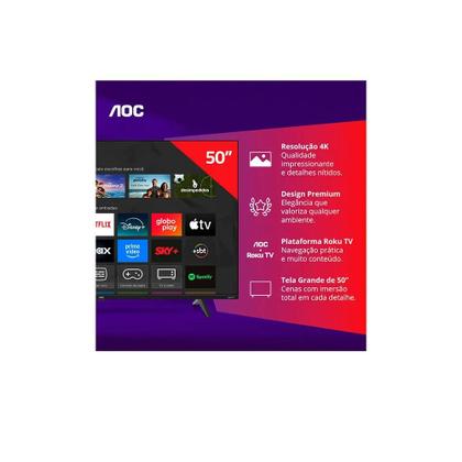 Imagem de Smart TV LED 4K 50" AOC-PHILIPS 50U7045/78 Roku TV
