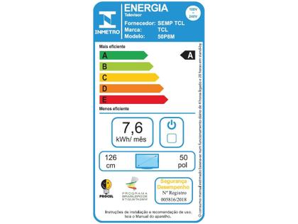 Imagem de Smart Tv Led 50 Polegadas 4K com Comando de Voz Tcl 50P8M