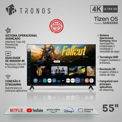 Imagem de Smart tv led 55 tronos uhd wifi e sistema samsung 4k tizen 7.0 com dolby