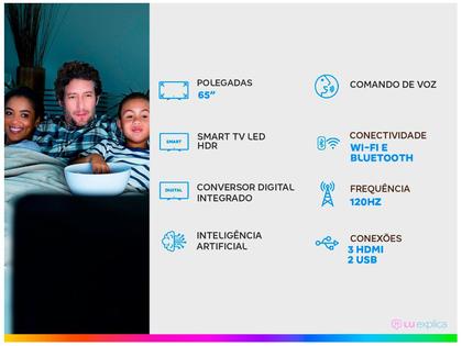 Imagem de Smart Tv Led 65 Polegadas 4K Wifi com Comando de Voz 65P8M Tcl