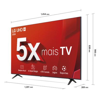 Imagem de Smart TV LED 65" Ultra HD 4K LG 65UT8050PSA ThinQ AI Alexa HDR10 3 HDMI 2 USB Wi-Fi Bluetooth