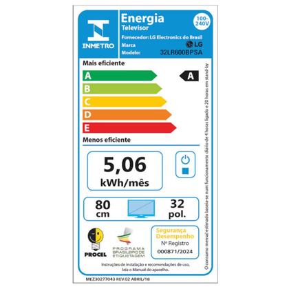 Imagem de Smart TV LG 32'' HD 32LR600B 2024, WiFi 5, Bluetooth 5.0, HDR10 Pro, Compatível com Apple Airplay2, Sistema Operacional webOS 23  LG
