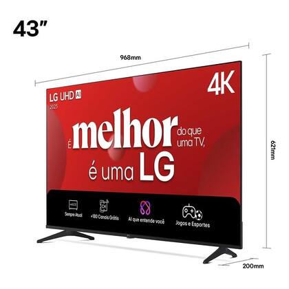 Imagem de Smart TV LG 43'' 4K Ultra HD 43UA7500PSA, WiFi, Bluetooth, HDR10, Alexa, Airplay2, WebOS 24