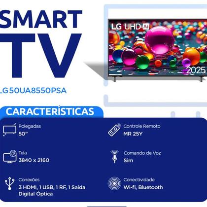 Imagem de Smart TV LG 50 4K Wi-Fi 50UA8550PSA Comando de Voz