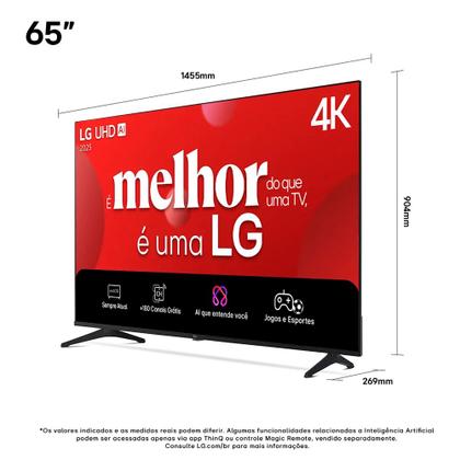 Imagem de Smart Tv LG 65" 4K Ultra HD WebOS 25 AI Magic Alexa 65UA7500