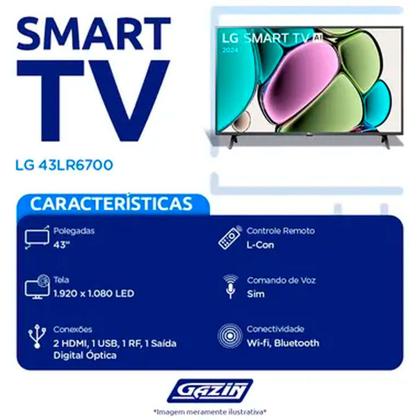 Imagem de Smart TV LG LED 43 Polegadas WiFi WebOS 23 43LR6700PSA