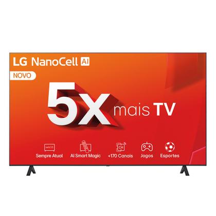Smart TV OLED 86" Ultra HD 4K LG 86NANO80TSA ThinQ AI Alexa HDR10 4 HDMI 2 USB Wi-Fi Bluetooth Imagem de Smart TV OLED 86" Ultra HD 4K LG 86NANO80TSA ThinQ AI Alexa HDR10 4 HDMI 2 USB Wi-Fi Bluetooth