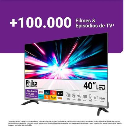 Imagem de Smart TV Philco 43" Full HD Philco P43CRA Roku TV HDR10 Dolby Audio Bivolt