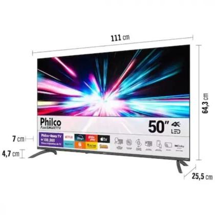 Imagem de Smart TV Philco 50 Polegadas Sitema Android 4K UHD P50CRB USB HDMI Baixa Aplicativos