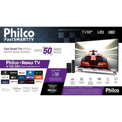 Imagem de Smart TV Philco PTV32K34RKGB 32 Roku TV Processador Quad Core e Dolby Audio