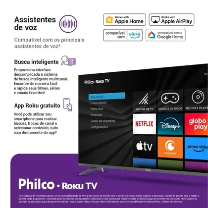 Imagem de Smart TV Philco PTV43VA4REGB Full HD 43 Roku TV Compatível com Alexa e Google Assistente Dolby Áudio
