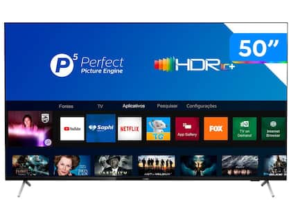 Smart TV Philips 50 UHD 4K 50PUG7625 Wi-Fi HDR10 e Dolby Vision e Dolby Atmos com Bluetooth Bordas Ultrafinas