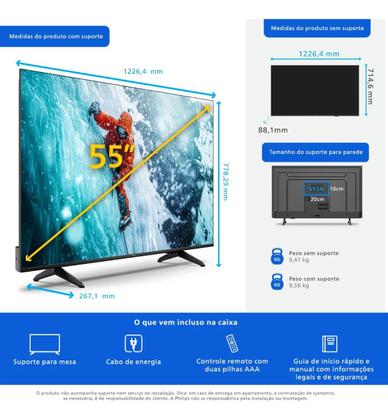 Imagem de Smart tv philips 55" 4k mod pug7300/78 bivolt
