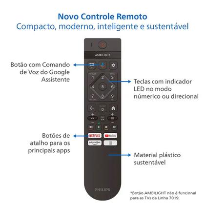 Imagem de Smart Tv Philips DLED 86 Polegadas 4K Wi-Fi Google TV Bordas Ultrafinas 86PUG7019/78