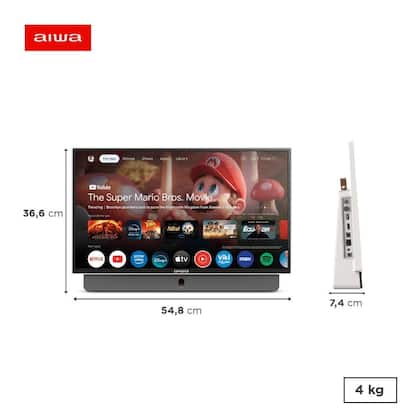 Imagem de Smart TV Portátil AIWA 24” Full HD HDR10 Dolby Audio Google TV Bateria de 3h AWS-TV-24-01-G