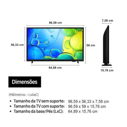 Imagem de Smart TV Samsung 43 Full HD, HDR, Xbox Cloud, Wi-Fi, Bluetooth e AI Energy Mode - F6000FG