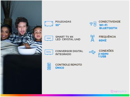 Imagem de Smart Tv Samsung 55 Polegadas LED 4K WiFi USB HDMI