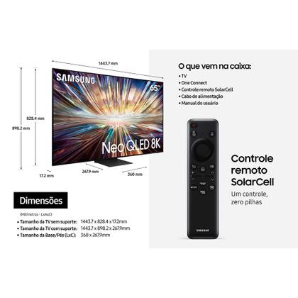 Imagem de Smart TV Samsung AI Neo QLED 8K 65" Polegadas 65QN800D 2024, Processador com AI e Alexa Built-in