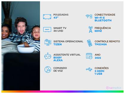 Imagem de Smart TV Samsung Crystal 4K U8100f 43 Polegadas UHD