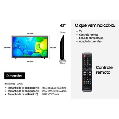 Imagem de Smart TV Samsung LED 43 Full HD Wi-Fi Tizen UN43F6000FGXZD