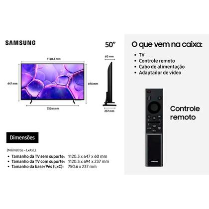 Imagem de Smart TV Samsung LED 50 4K Wi-Fi Tizen Crystal 4K UN50U8600FGXZD