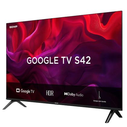 Imagem de Smart TV Semp 32 Polegadas LED HD S42 WiFi Bluetooth Google TV 2 HDMI HDR10 Dolby Audio 32S42