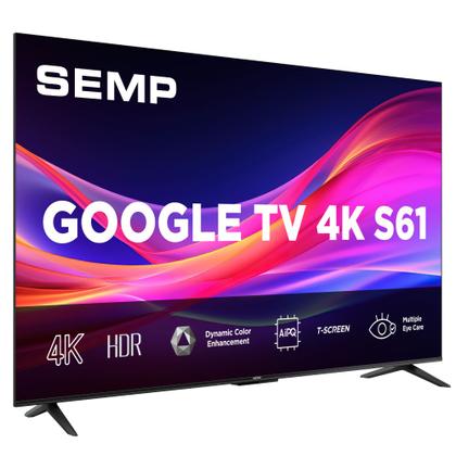 Imagem de Smart TV Semp 55 Polegadas LED 4K S61 WiFi Bluetooth Google TV 3 HDMI HDR10 Dolby Audio 55S61
