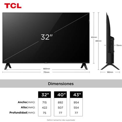 Imagem de Smart TV TCL 32 Polegadas Full HD QLED S5K WiFi Bluetooth Google TV 2 HDMI HDR10 Dolby Audio 32S5K